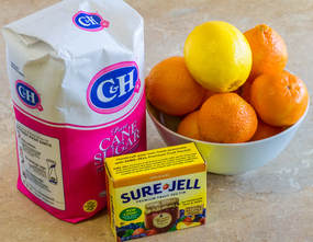 sugar Sure-jell pectin tangerines lemon