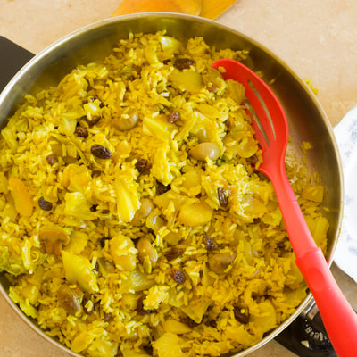 India curry cabbage rice saffron turmeric