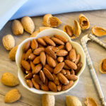 bowl of roasted shelled almonds