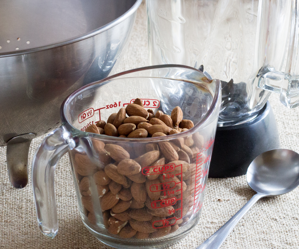 2 cups whole almonds and blender