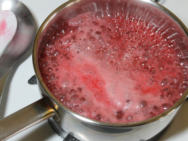 Boiling Manzanita blossom juice.