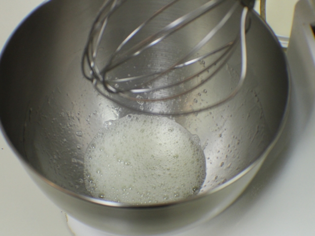 Place egg whites in clean mixing bowl