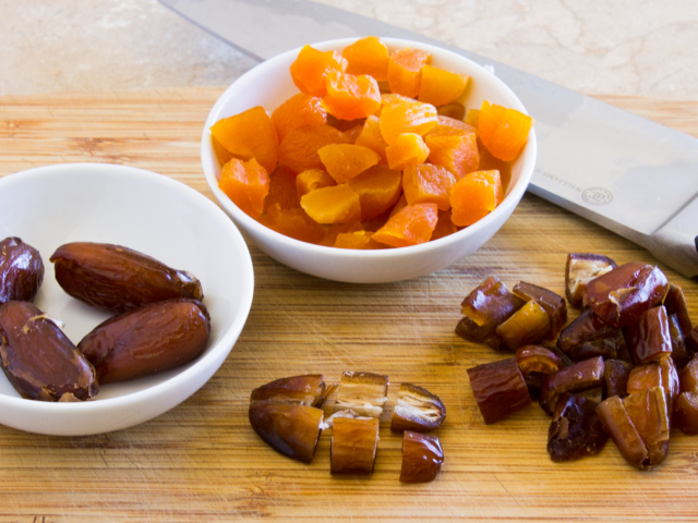Dates chopped into smaller pieces.